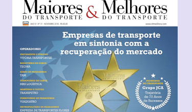 Premio Mayores del Transporte & Mejores del Transporte 2018 evaluó empresas brasileñas que, juntas, tuvieron ingresos operacionales netos superiores a los 600 mil millones de dólares