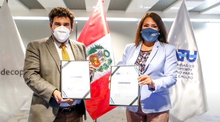 Um acordo entre a Autoridade de Transporte Urbano de Lima e Callao (ATU) e o Instituto Nacional de Defesa da Concorrência e Proteção da Propriedade Intelectual (Indecopi) para ações conjuntas de fiscalização e treinamento com referência ao transporte público