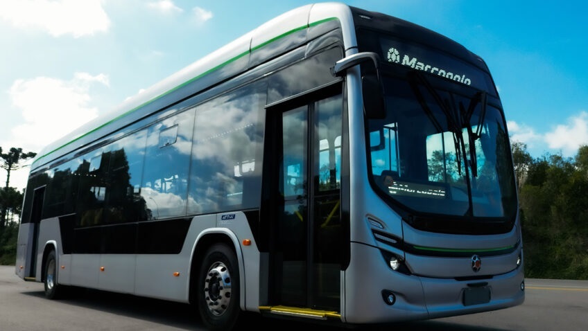 Presentación del Attivi Integral, un autobús eléctrico con chasis y carrocería desarrollados por Marcopolo